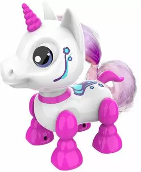 Silverlit Robo Headz Up Einhorn Roboter, pink/weiß, 13cm (88525)