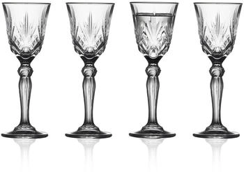 Lyngby Glas Schnapsglas Melodia 4er Set, Kristallglas, Transparent, 50 ml, 31133