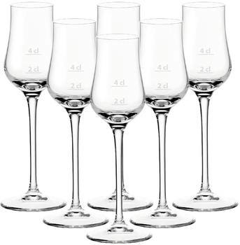 Leonardo Grappagläser mit Füllstrichen Puccini Gastro-Edition 2 & 4 cl 6er Set, transparent transparent