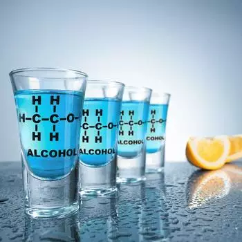 Mad Monkey Shot-Gläser mit Ethanol-Strukturformel, 4er-Set (2000029)
