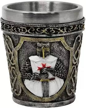 Mayer Chess Shotglas "Kreuzritter weiß" 4er Set, Polyresin, 40ml (MystiCalls)