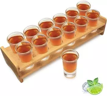 LuxusKollektion Schnapsglas-Set mit Halter, Kristallglas, 12-teilig, 30ml
