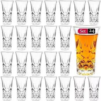 LuxusKollektion Schnapsgläser mit schwerem Boden, bleifrei, 60ml, 24 Stück