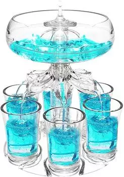 LuxusKollektion Schnapsspender Set mit 6 Gläsern, 4cl, Kunststoff