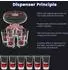 LuxusKollektion Schnapsspender Set mit 6 Gläsern, 4cl, Kunststoff