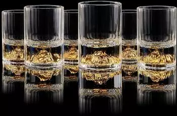 LuxusKollektion Goldberg Schnapsgläser Kristall 45ml 24K Gold, 6er-Set