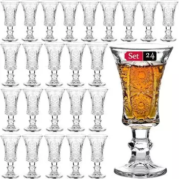 LuxusKollektion Schnapsgläser 45ml, bleifreies Glas, schwerer Boden, 24er-Set