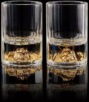 LuxusKollektion Schnapsgläser Goldberg Kristall 45ml 24K, 2er-Set