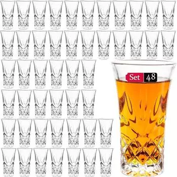 LuxusKollektion Schnapsgläser mit schwerem Boden, 60ml, bleifreies Glas, 48 Stück