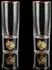 LuxusKollektion Kristall-Schnapsgläser 2er Set 6cl mit 24K Blattgoldflocken