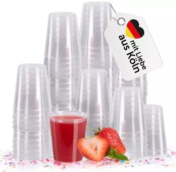Vivaloo Schnapsgläser 2cl, 1000 Stück, Kunststoff, wiederverwendbar, spülmaschinengeeignet