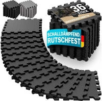 Bodenschutzmatten Fitness & Pool Mit Randst&uuml;cken 30 X 30 Cm 1,5 Qm Rutschfest