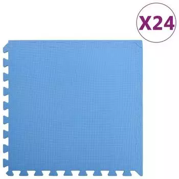 vidaXL Bodenmatten 24 Stk. EVA-Schaumstoff Blau (92466)
