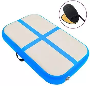vidaXL Aufblasbare Gymnastikmatte mit Pumpe PVC Blau