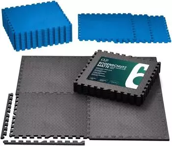 CLP Bodenschutzmatte Fitness 60x60cm, 6er-Set, schwarz