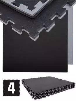 Eyepower Gym Mat 3,2m&sup2; 4er-Set 90x90cm 2cm EVA Bodenschutzmatte (17037)
