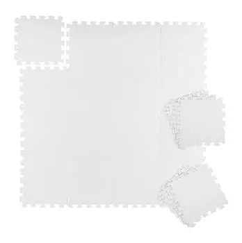 Relaxdays Bodenschutzmatte 72 Puzzlematten 30x30cm, wei&szlig;