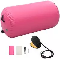 vidaXL Aufblasbare Gymnastik-Rolle mit Pumpe 120x90 cm PVC Rosa