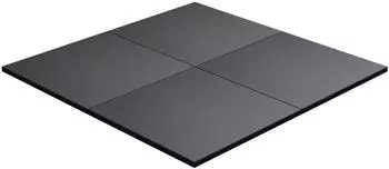 Gorilla Sports Bodenschutzmatte rutschfest, Gummi, schwarz, 100x100cm