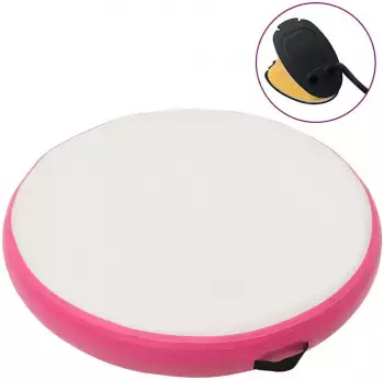vidaXL Aufblasbare Gymnastikmatte mit Pumpe, PVC, rosa, 100x100x15cm (92706)