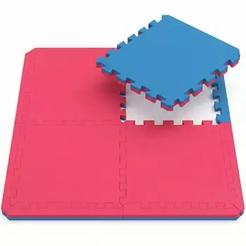 Eyepower Bodenschutzmatte EVA 63x63x2cm blau/rot, 8er Set (17027)
