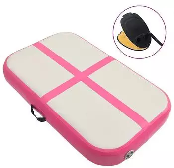 vidaXL Aufblasbare Gymnastikmatte mit Pumpe, 60x100x10cm, PVC, rosa (92649)