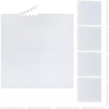 Relaxdays Puzzlematte 12m&sup2; BPA-frei, wei&szlig;, 32-teilig