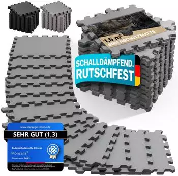 Monzana Puzzlematte mit Randst&uuml;cken 18-tlg. 30x30cm rutschfest EVA-Schaumstoff (109732)