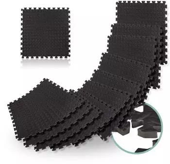 Relaxdays Bodenschutzmatte EVA-Schaum 60x60cm, 8er-Set, schwarz