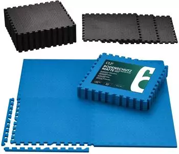CLP Bodenschutzmatte Fitness 60x60cm 6er-Set blau