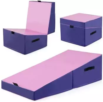 Costway Schräge Gymnastikmatte keilförmig klappbar 120x60x35cm, Kinder (2-in-1)