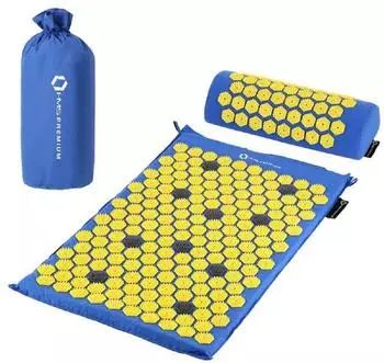 hms Akupressurmatte Premium Set mit Kissen, dunkelblau, 65x42cm (AKM01)