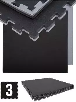 Eyepower Fitnessmatte 3er-Set 90x90x2cm EVA, schwarz
