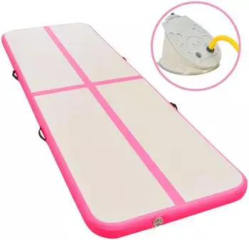 vidaXL Aufblasbare Gymnastikmatte mit Pumpe 700x100x10cm PVC, rosa