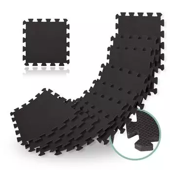 Relaxdays Bodenschutzmatte Fitnessger&auml;te 96er-Set, schwarz