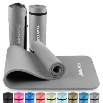 Tunturi Fitnessmatte mit Tasche, extra dick 1,5cm, grau (14TUSFU327)