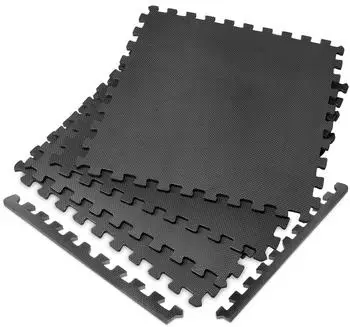 virtufit Fitness-Puzzlematte 4-teilig 120x120cm EVA-Schaum schwarz (VF01036)