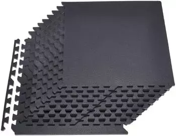 VEVOR Puzzlematte EVA-Schaum 12-teilig 610&times;610&times;14mm, schwarz (HRD-XJD6614-12BK)