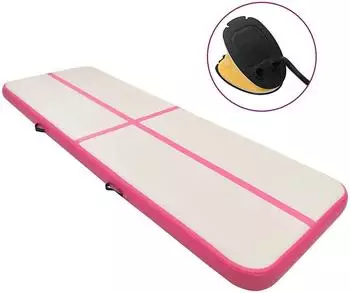 vidaXL Aufblasbare Gymnastikmatte mit Pumpe 800x100x20cm PVC, rosa