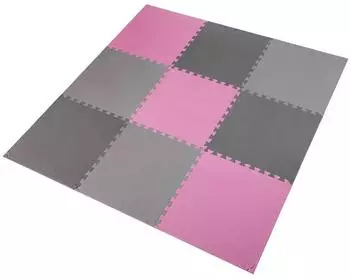 One For All MP10 Puzzlematte 9-teilig, 60x60cm, 10mm, rosa-grau (17-63-084)