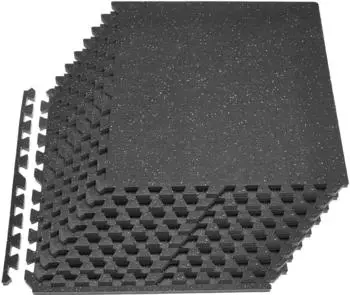 VEVOR EVA-Puzzlematte 61x61x2cm, schwarz mit grauen Punkten, 12er-Set (HRD-XJD6620-12G)