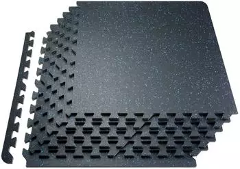 VEVOR Puzzle-Gymnastikmatte 25 Stk., Gummi/EVA-Schaum, 61x61cm, schwarz & blau (HRD-XJD6614-25B)