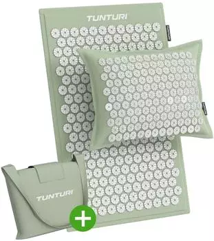 Tunturi Pro Akupressurmatte mit Kissen, 68x42x2cm, mint