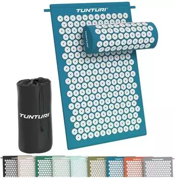 Tunturi Akupressurmatte mit Kissen, petrolblau