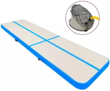 vidaXL Aufblasbare Gymnastikmatte mit Pumpe 600x100x20cm, PVC, blau (92686)