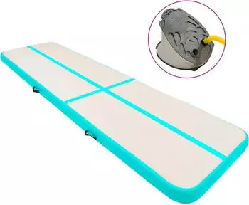 vidaXL Aufblasbare Gymnastikmatte mit Pumpe 800x100x20cm, PVC, gr&uuml;n (92693)