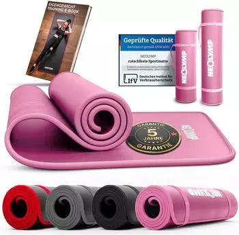 Neolymp Fitnessmatte extra dick, rutschfest, pink, 183x61cm (NEOLYMP_FM320)