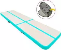 vidaXL Aufblasbare Gymnastikmatte mit Pumpe 600x100x15 cm PVC Gr&uuml;n