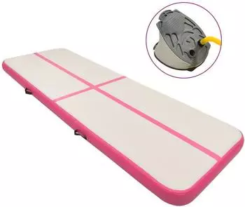 vidaXL Aufblasbare Gymnastikmatte mit Pumpe 300x100x15cm PVC rosa (92658)