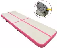 vidaXL Aufblasbare Gymnastikmatte mit Pumpe 400x100x15 cm PVC Rosa